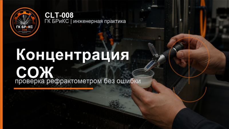 Проверка концентрации СОЖ рефрактометром на производственном участке