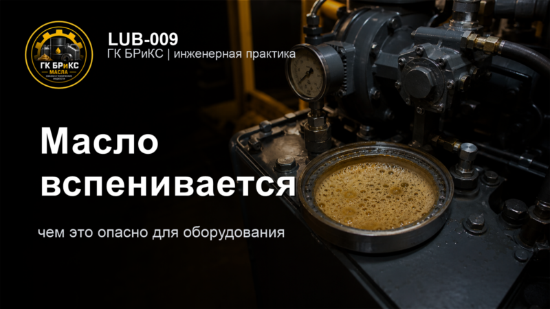 Вспенивание промышленного масла в гидравлической системе